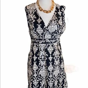 Brocade black and white style dress
